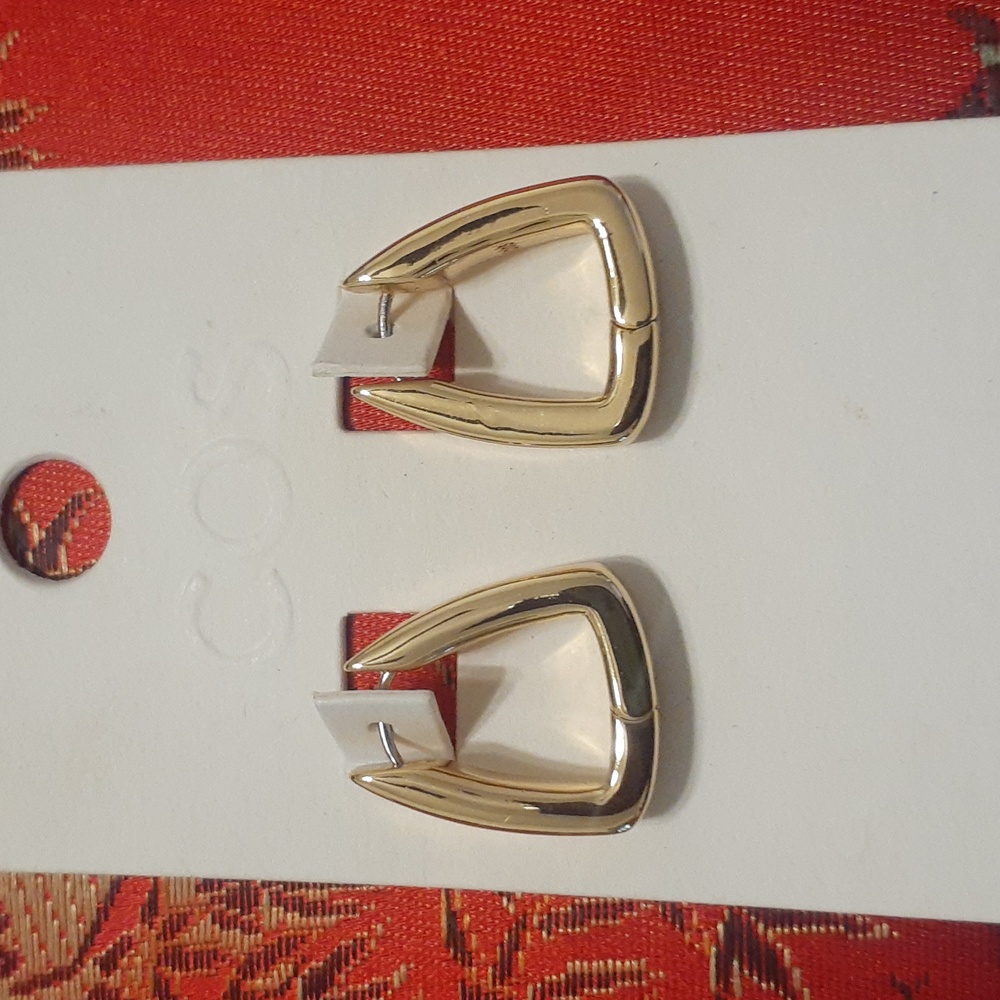 Cos Recycle Brass Gold Earrings - Picture 3 of 3